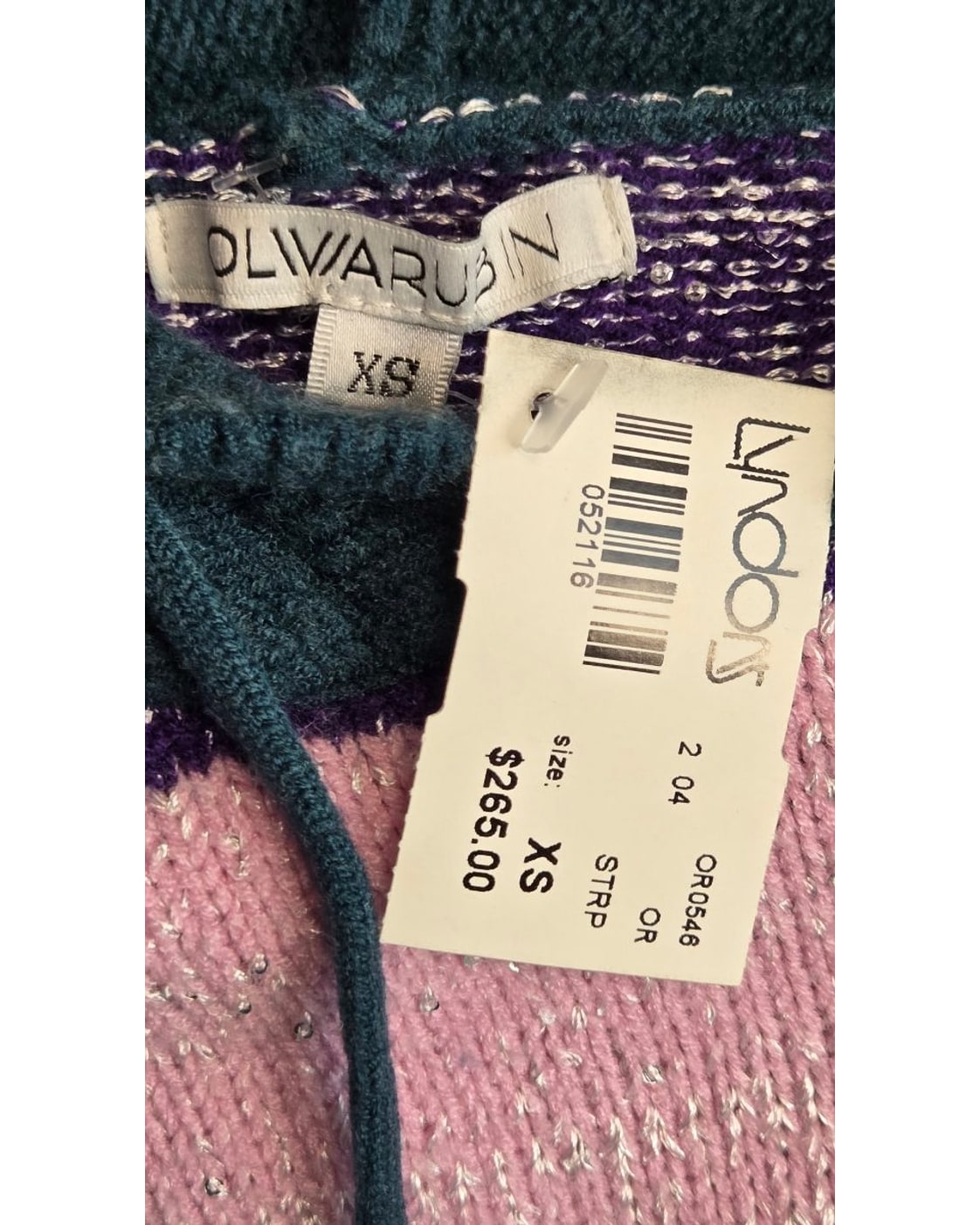 OLIVIA RUBIN Bold Stripe Suki Knit Hoodie - Style# OR0546 - NWT