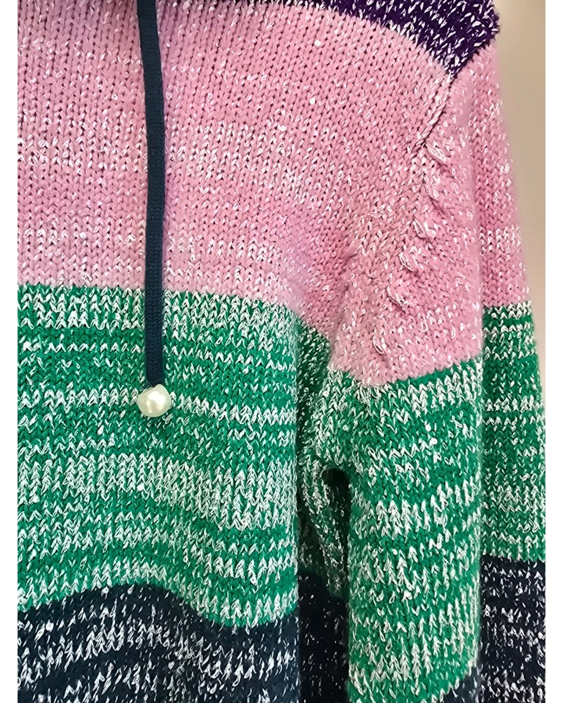 Multicolor Olivia Rubin Bold Stripe Suki Knit Hoodie - #OR0546, size XS – photo 4