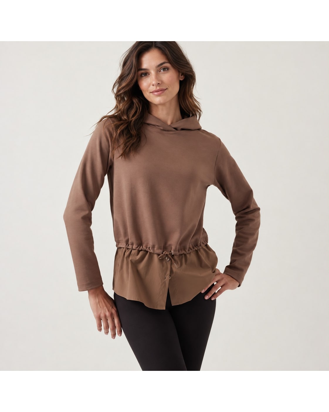 ATHLETA Gallery Layered Shirttail Hoodie