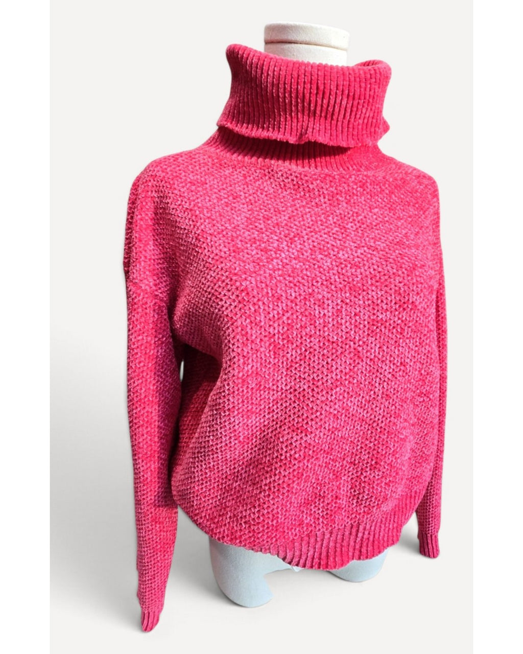 Pink Sugar Lips Chenille Turtleneck Sweater - #STT15944, size M