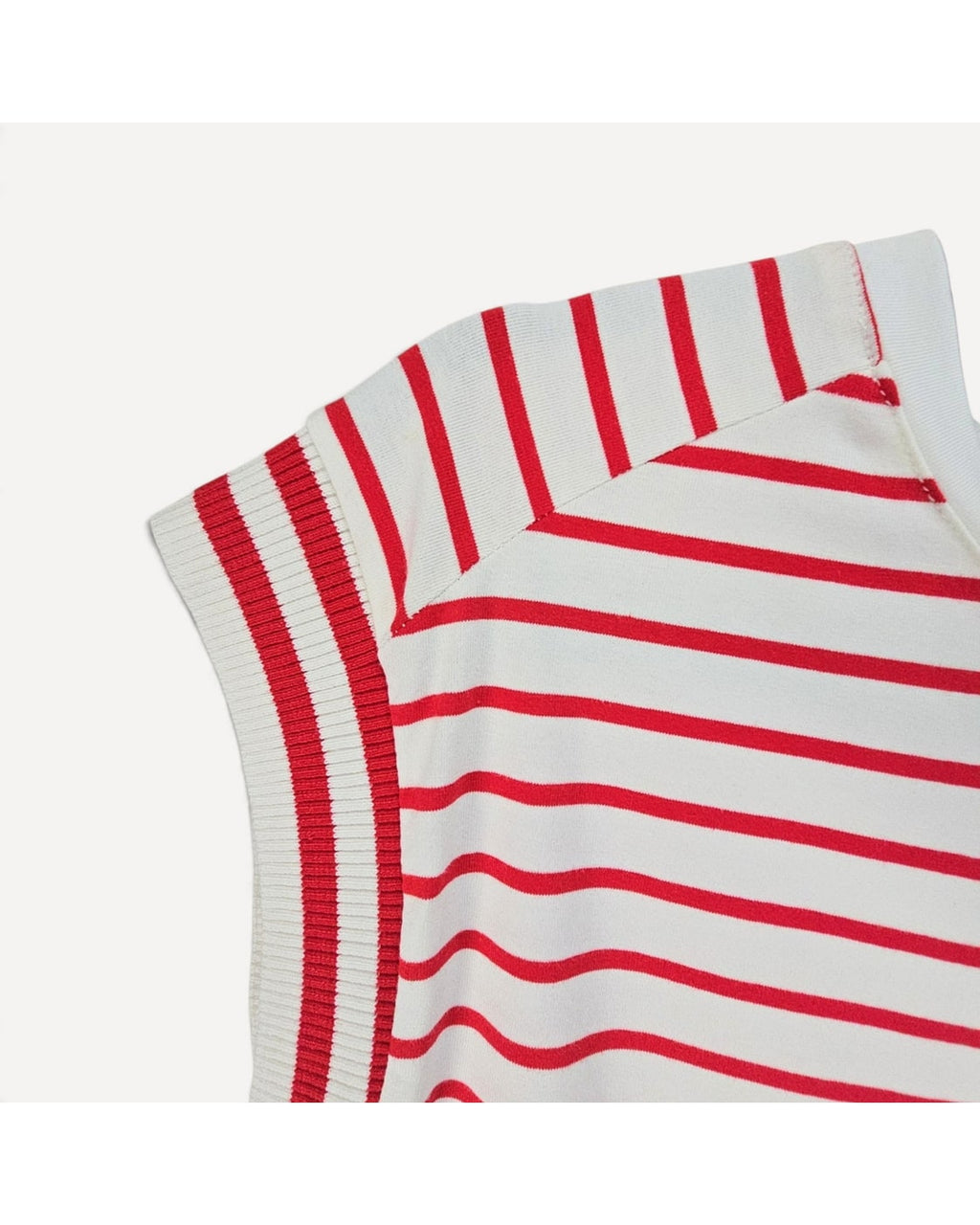 FLYING TOMATO Striped Rib-Trim Tank Top