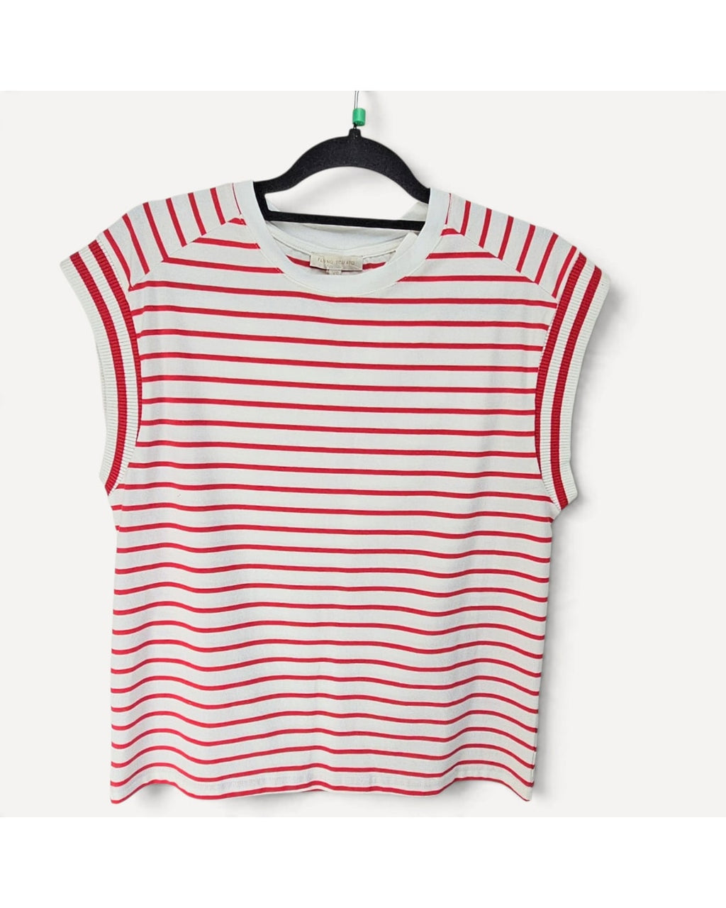 FLYING TOMATO Striped Rib-Trim Tank Top