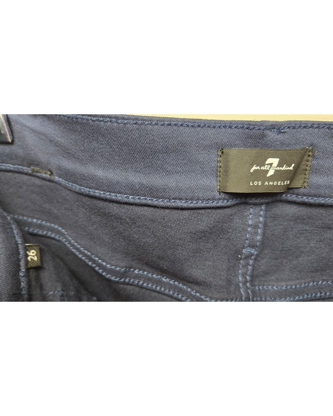 7 For All Mankind High Waisted Ankle Skinny Jean in Ink Coated
