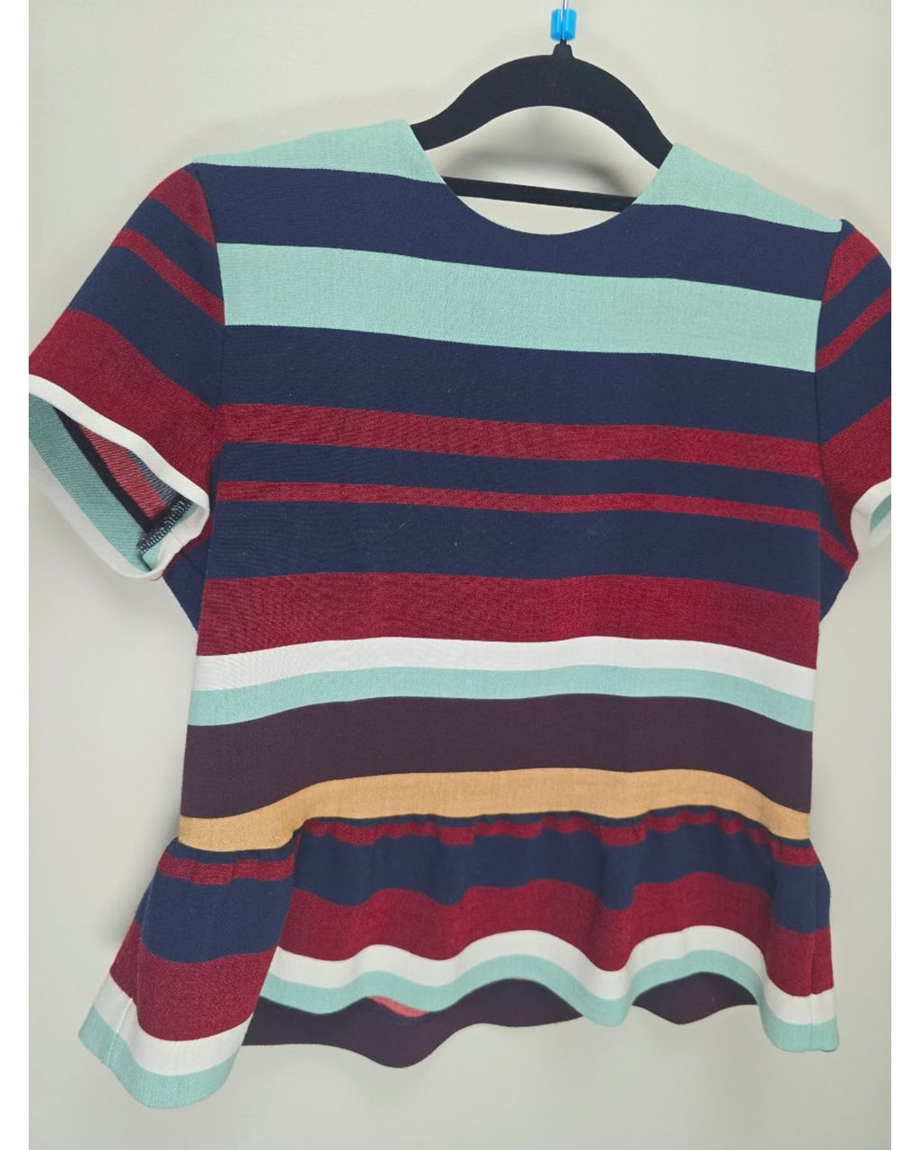 ZARA Trafaluc Collection bold Striped Peplum Blouse