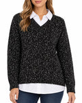 LIVERPOOL LOS ANGELES Layered V-Neck Sweater Shirt - Style# LMB0569K59