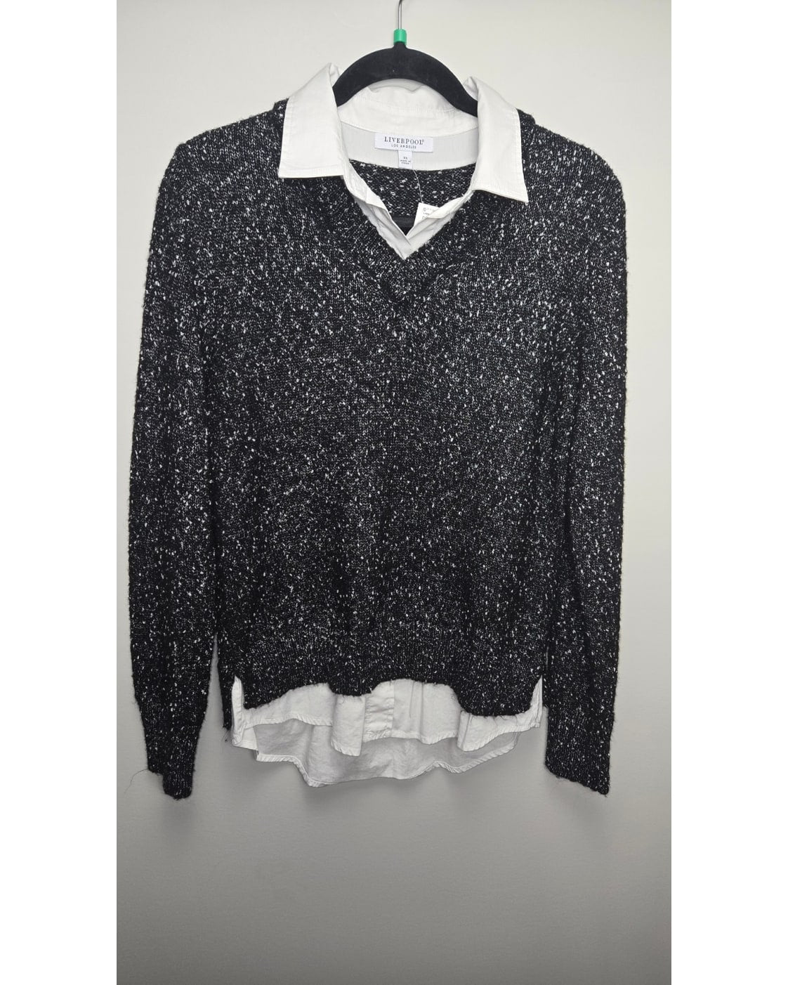 LIVERPOOL LOS ANGELES Layered V-Neck Sweater Shirt - Style# LMB0569K59