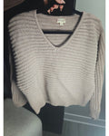 Hem & Thread Ribbed V-Neck Sweater - Style# 38044