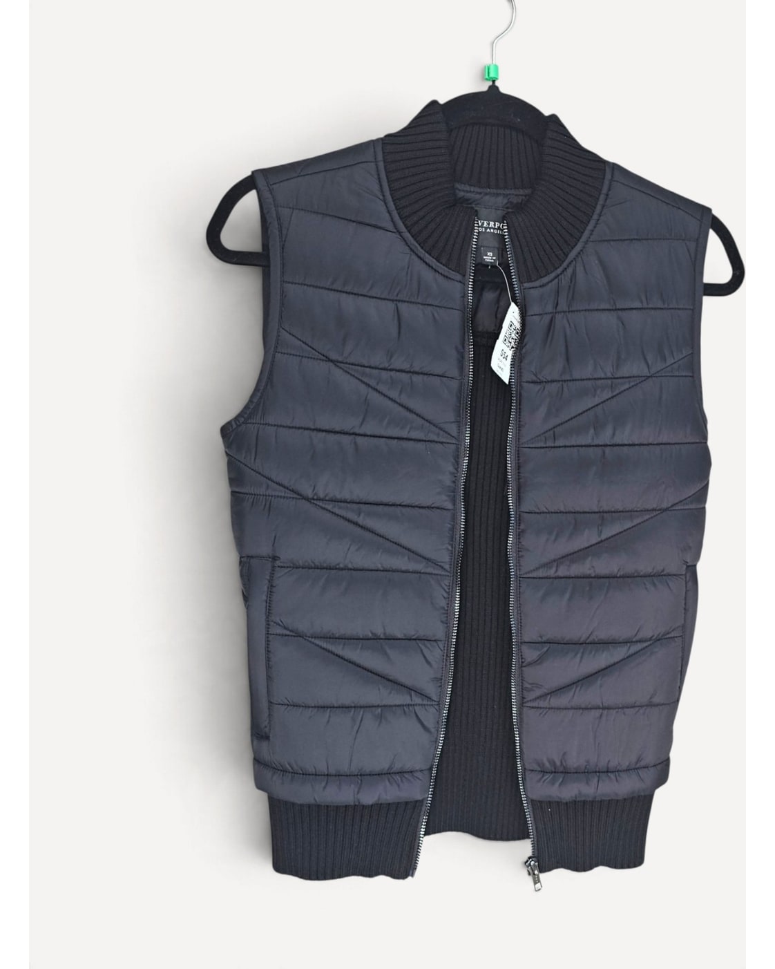 Black Liverpool Quilted Mixed-Media Vest, size XS – photo 4
