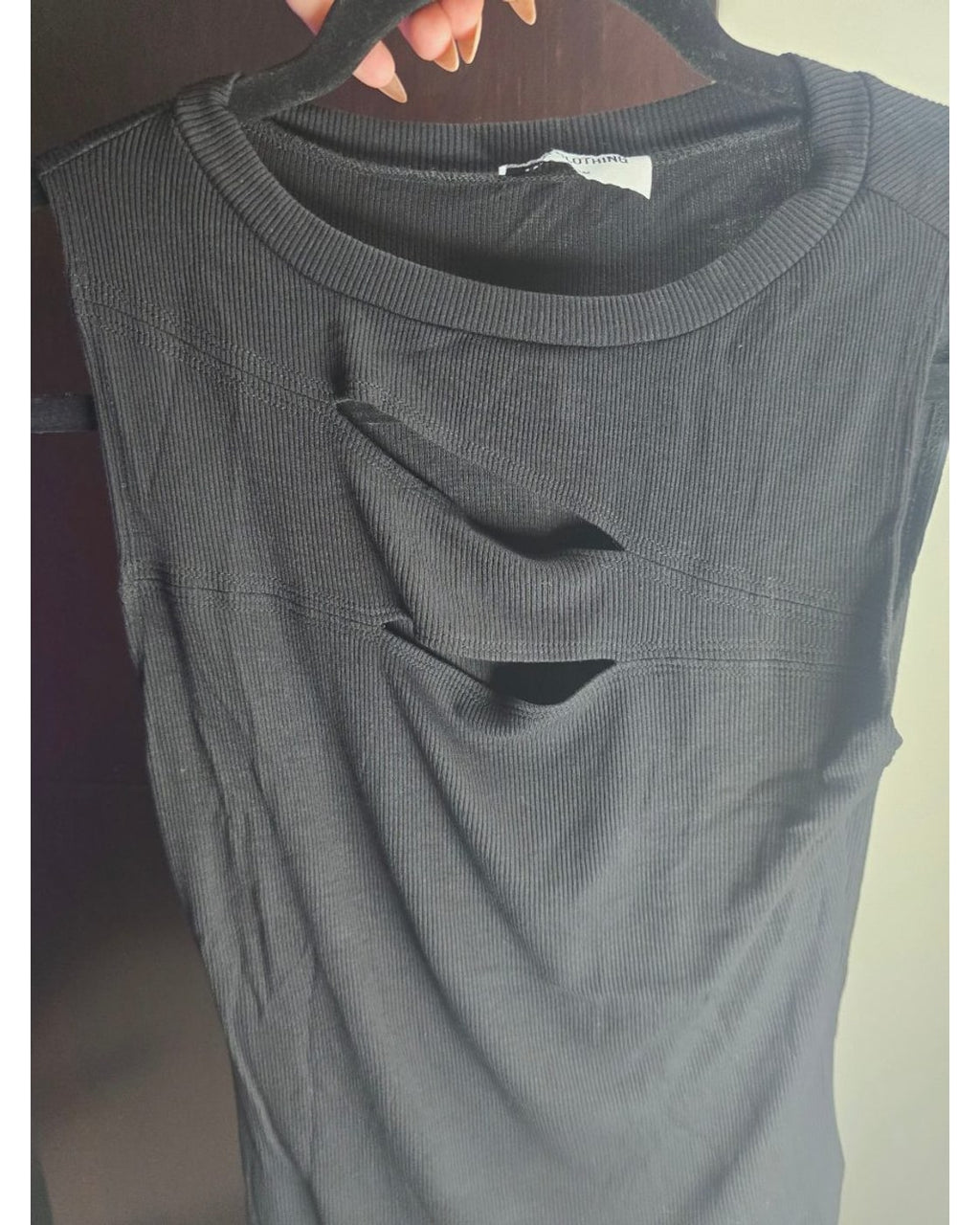LNA Clothing Ribbed Cutout Tank Top