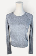 Grey Lululemon Seamless Raglan Long-Sleeve Performance Top, size 6