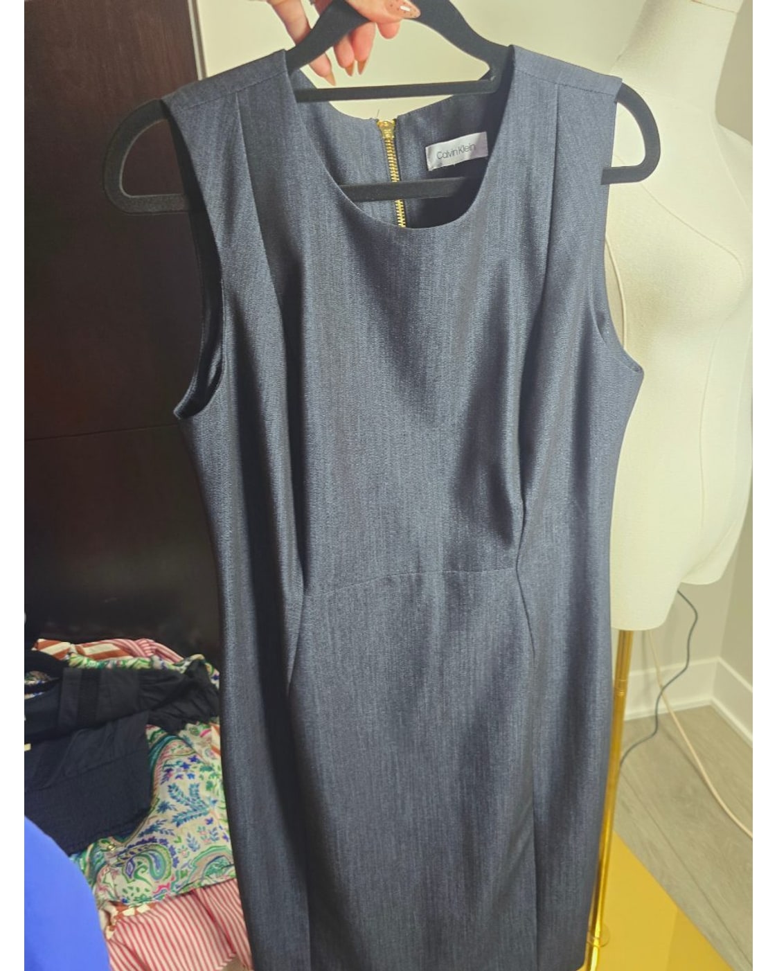 Calvin Klein Sleeveless Sheath Midi Dress