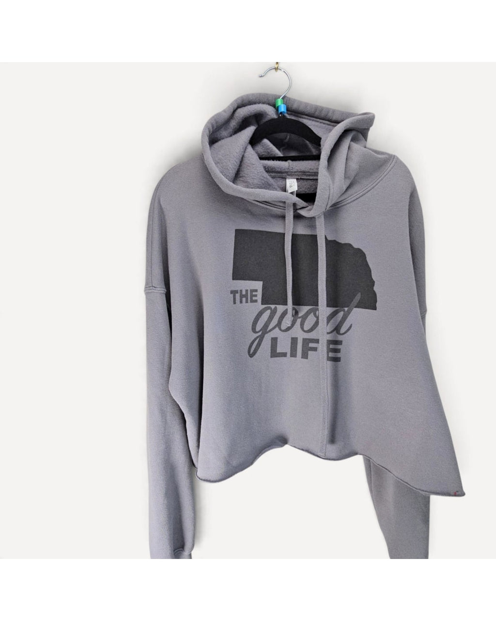 BELLA + CANVAS Nebraska The Good Life Cropped Hoodie