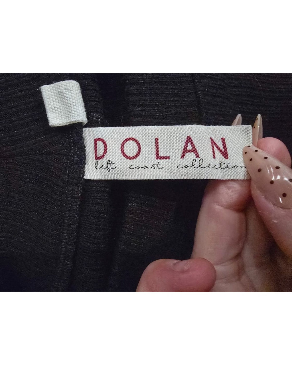 DOLAN Faux-Leather Puff-Sleeve Knit Top