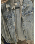 RISEN Hadlee Distressed Hooded Denim Shirt Jacket - Style# RDJ1128