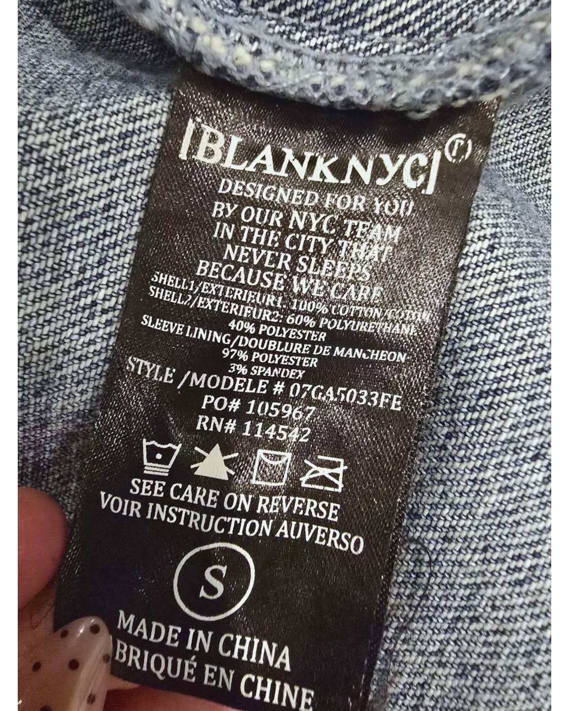 BLANKNYC Mixed Media Denim Jacket with Faux Leather Sleeves - Style# 07GA5033FE