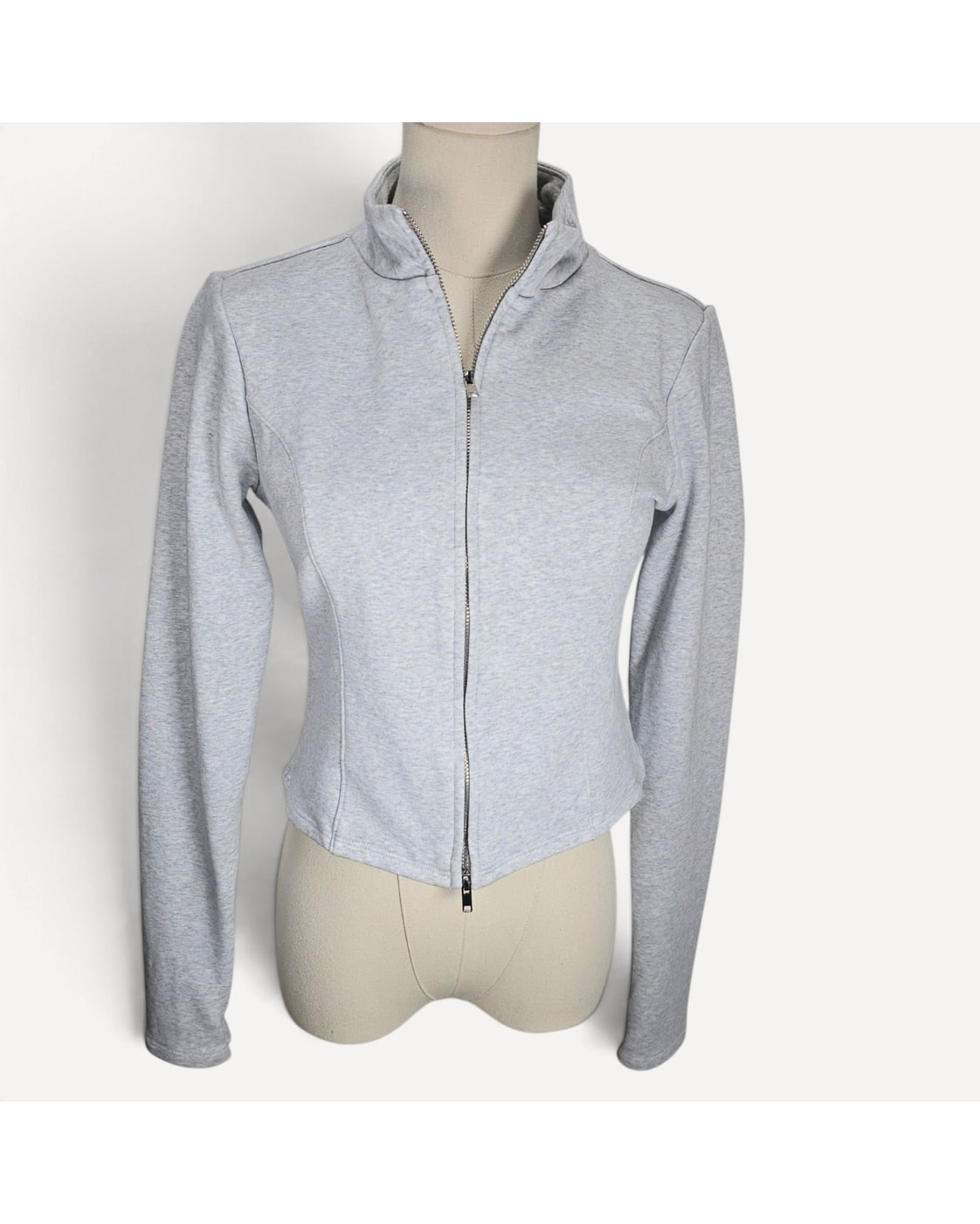 GOOD AMERICAN Cropped Seamed Zip Hoodie - Style# GS0446