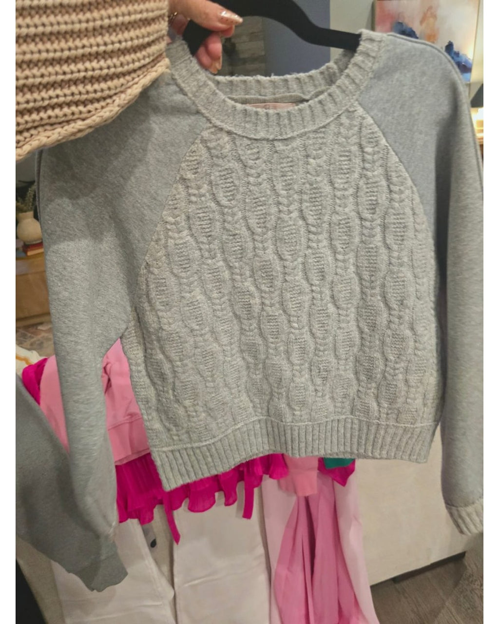 Rumi Cable-Knit Raglan Sweater - Style# BK029T