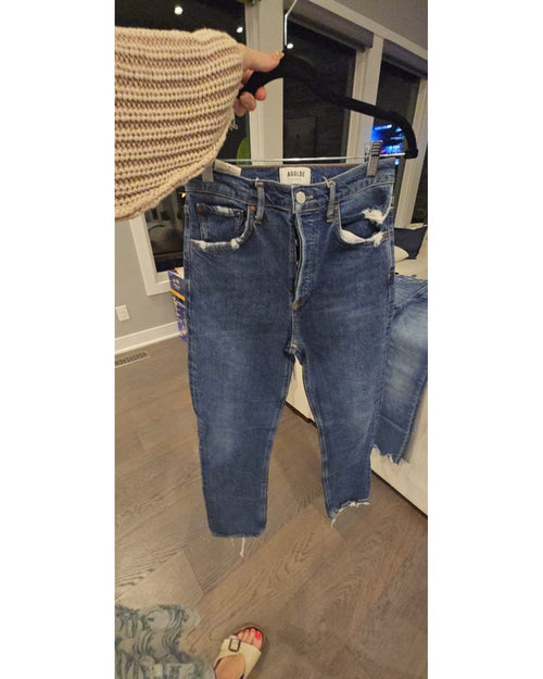 AGOLDE Riley Distressed Cropped Straight Jeans - Style# A056-1255