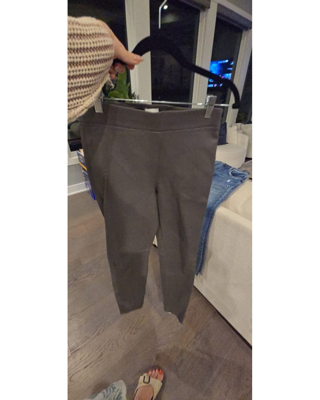 ecru Seam Front Leather Leggings - Style# 1527LL