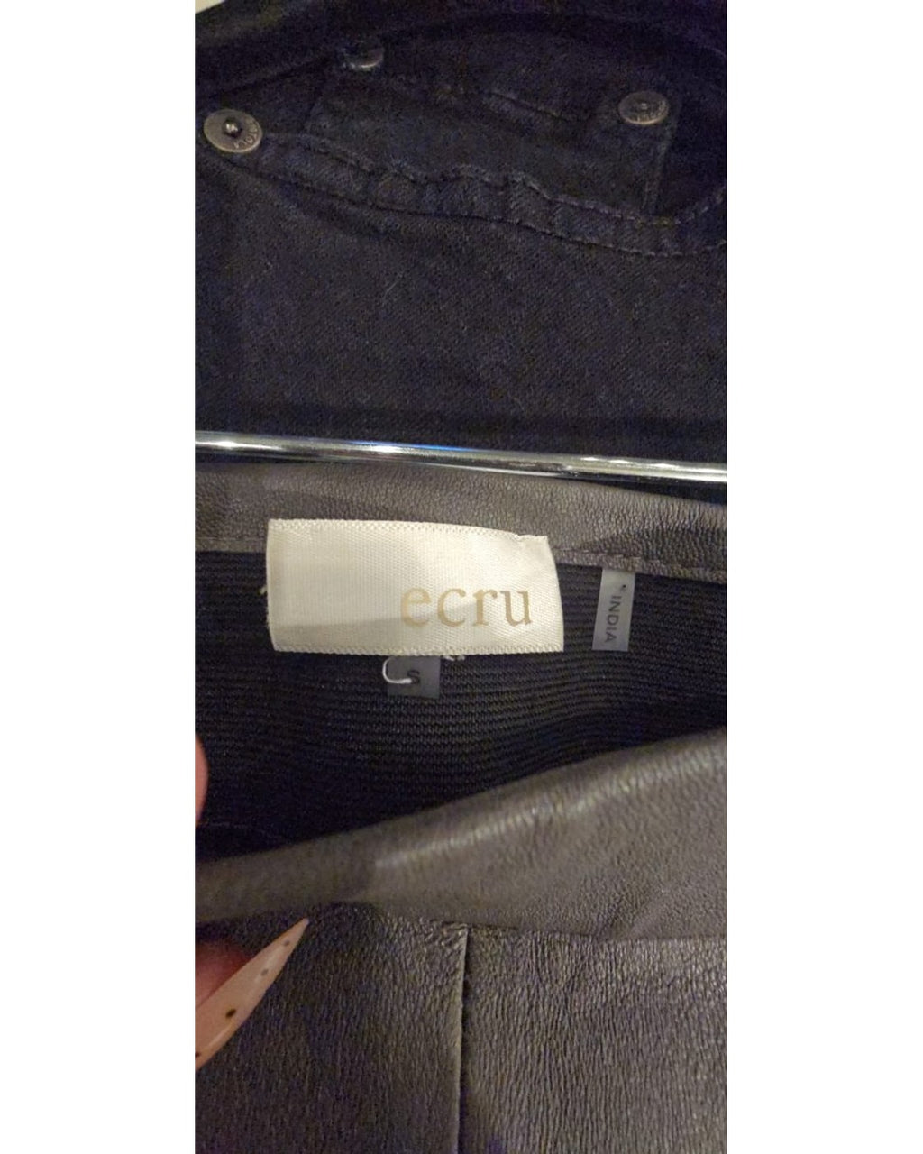 ecru Seam Front Leather Leggings - Style# 1527LL
