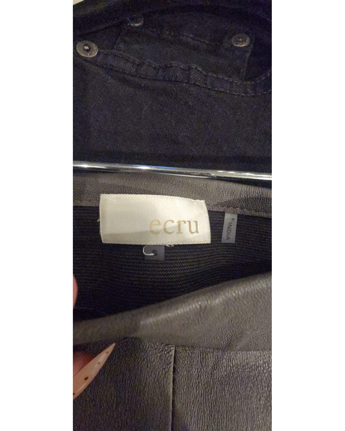 ecru Seam Front Leather Leggings - Style# 1527LL