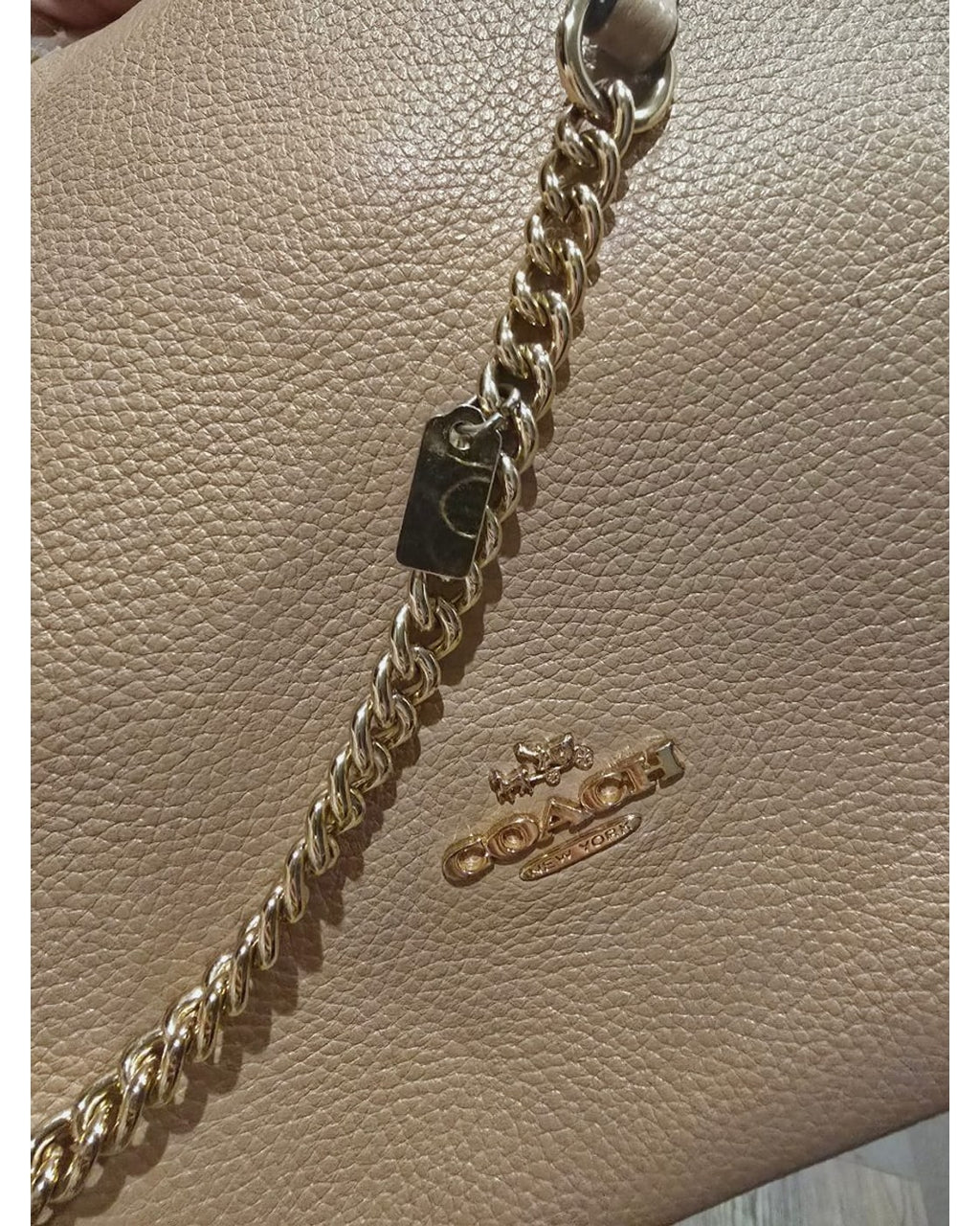 COACH Pebbled Leather Chain Crossbody