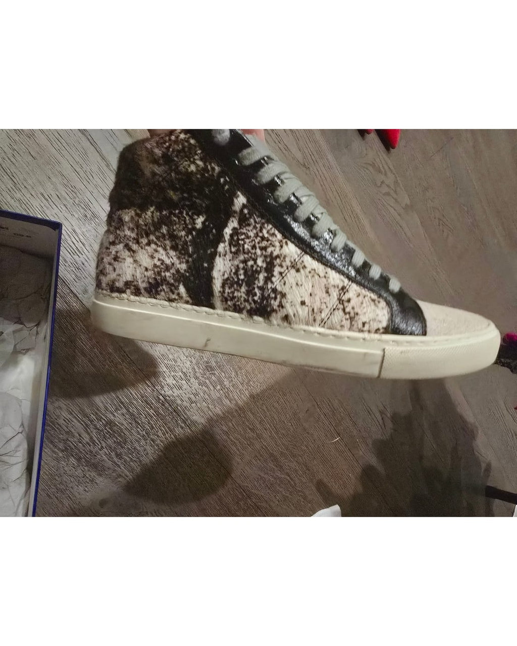 P448 Cow Print Star High-Top Sneakers - Style# F20STAR-W-COW/SOFTY
