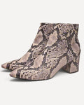 Brown Marc Fisher Snakeskin Print Ankle Booties, size 9.5M