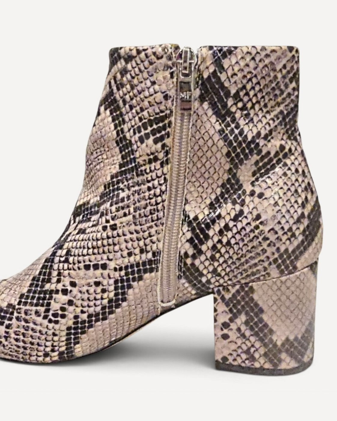 Brown Marc Fisher Snakeskin Print Ankle Booties, size 9.5M – photo 4