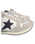 Beige Vintage Havana Glitter Star Lace-Up Sneakers, size 9