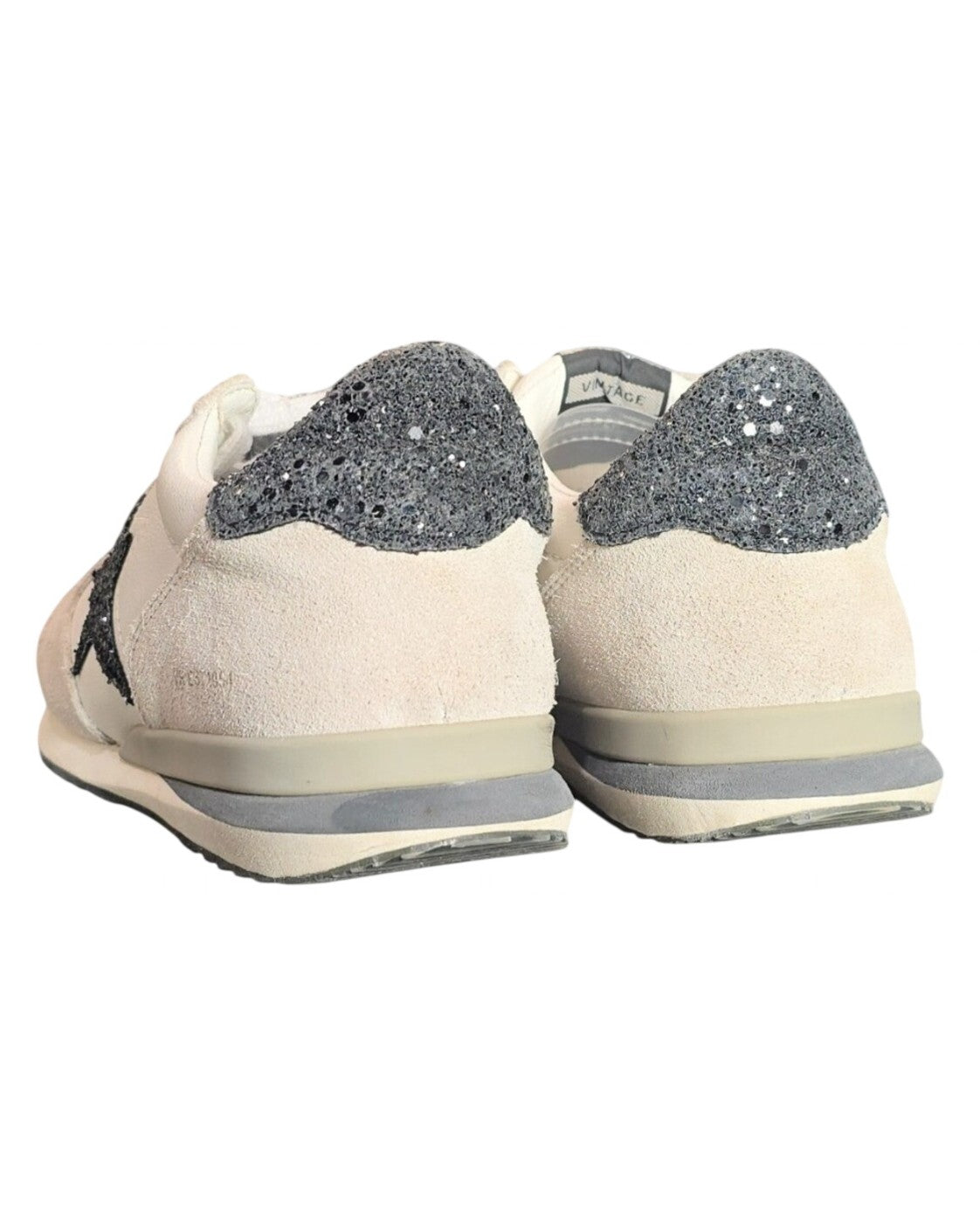 Beige Vintage Havana Glitter Star Lace-Up Sneakers, size 9 – photo 2