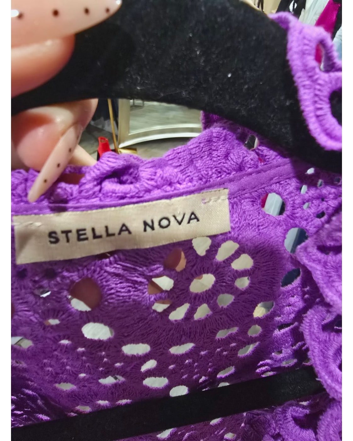 Stella Nova Crochet Eyelet Ruffle Top