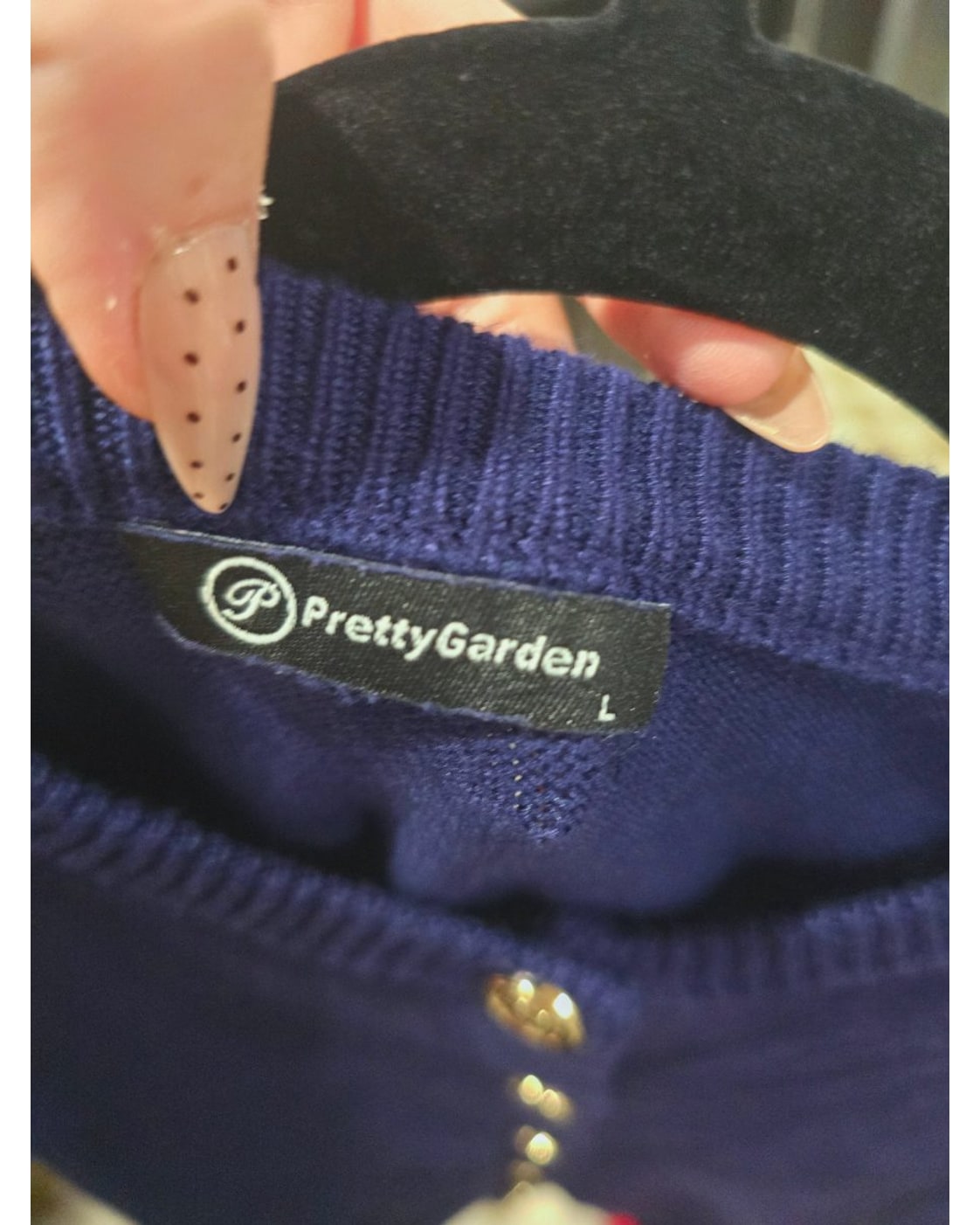 PrettyGarden Gold Button Knit Cardigan