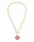 Canvas Style Nebraska N Charm Chain Necklace