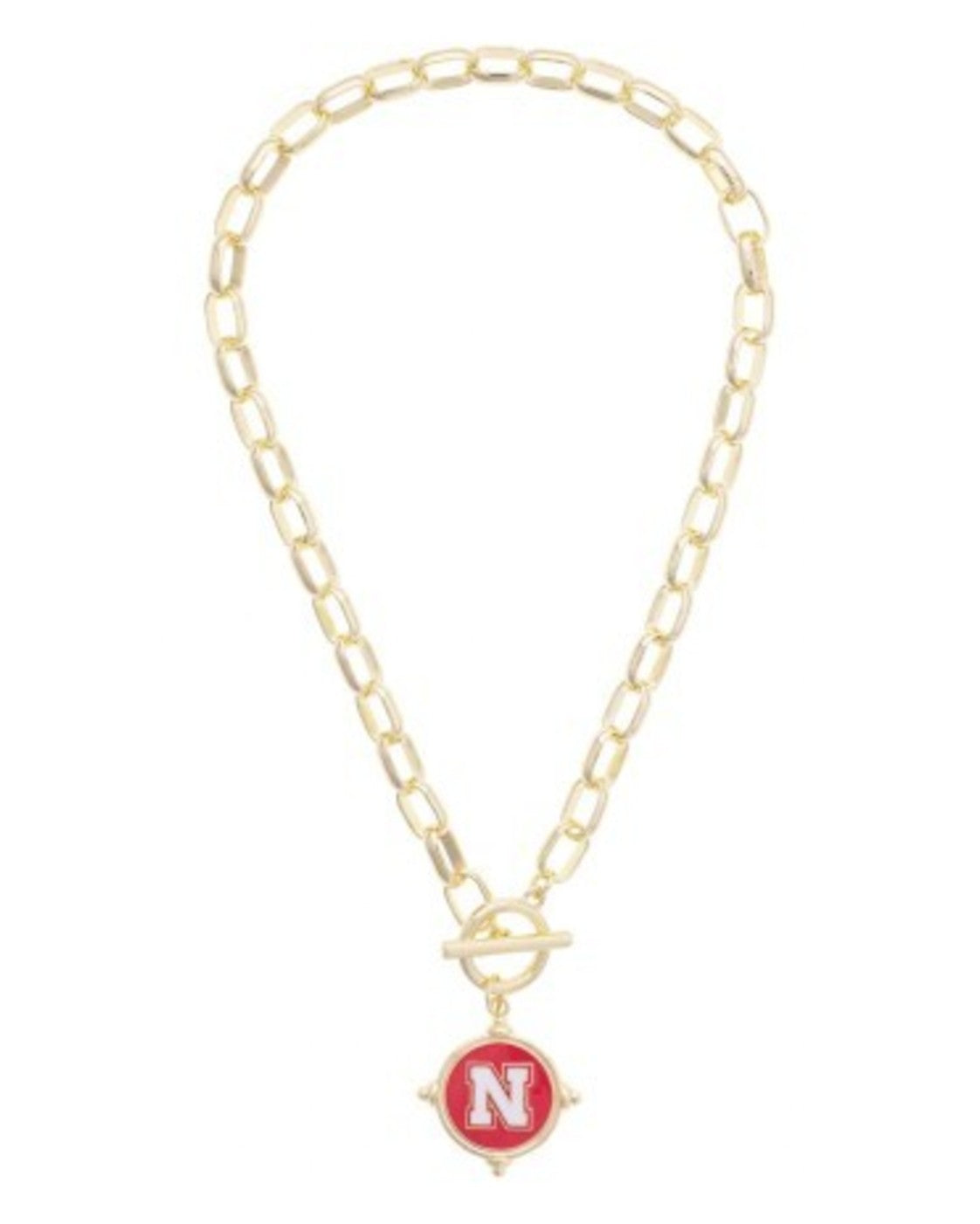 Canvas Style Nebraska N Charm Chain Necklace