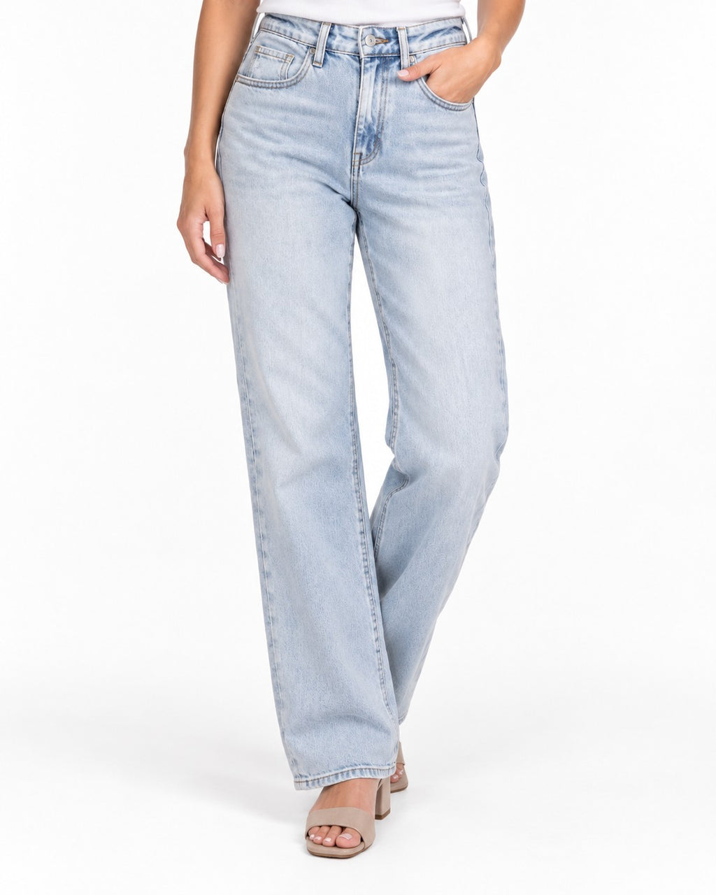 Vervet Raw Hem Straight Leg Jeans - Style# V3212