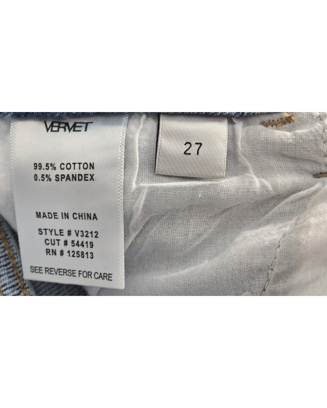 Vervet Raw Hem Straight Leg Jeans - Style# V3212