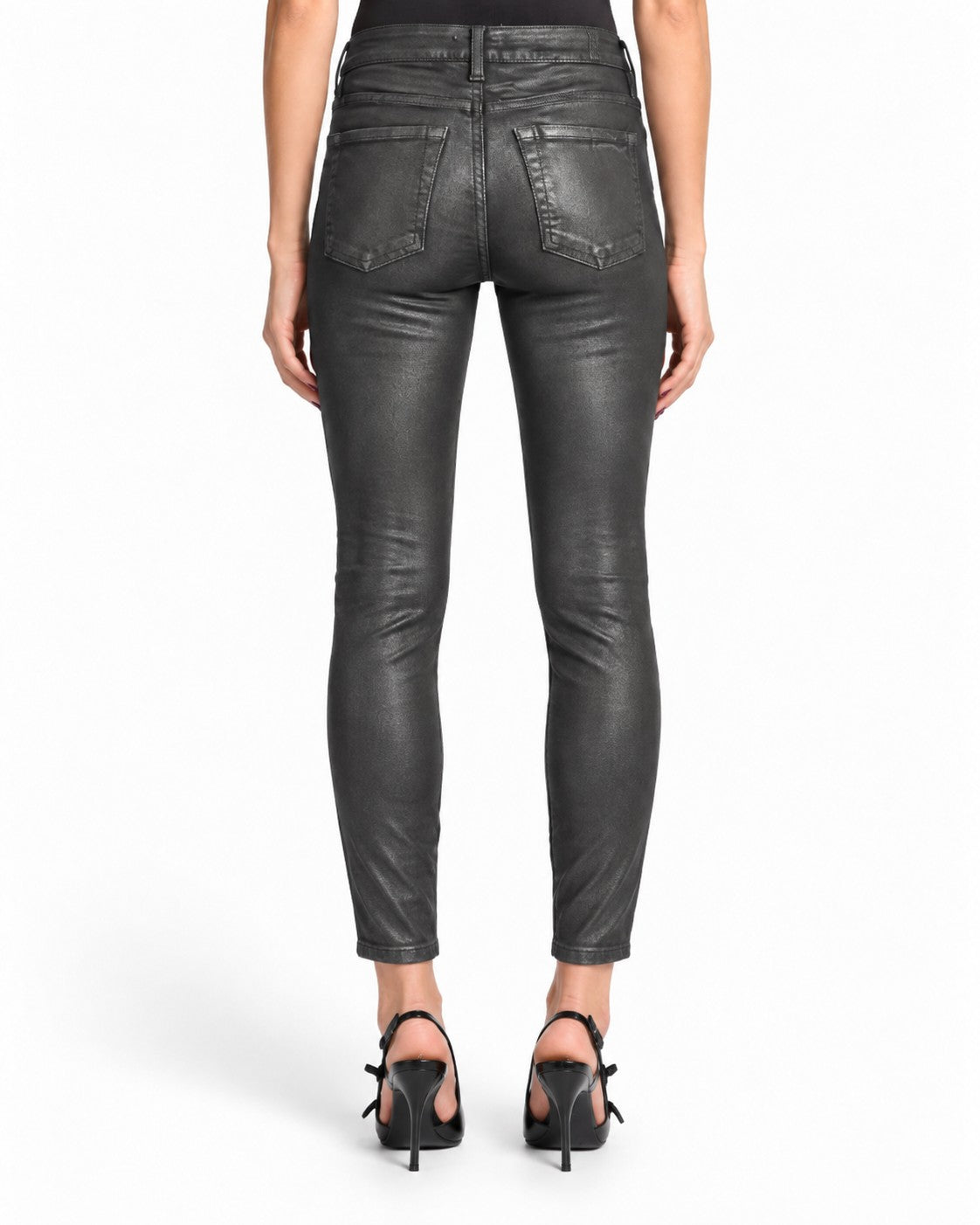 Hudson Nico Midrise Super Skinny Jeans Metallic- Style# WMA407GWF 18943-00