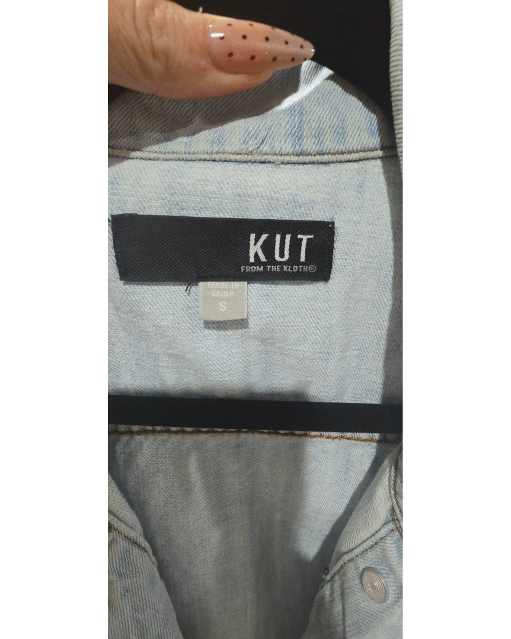 Kut from the Kloth Cropped Raw Hem Denim Jacket