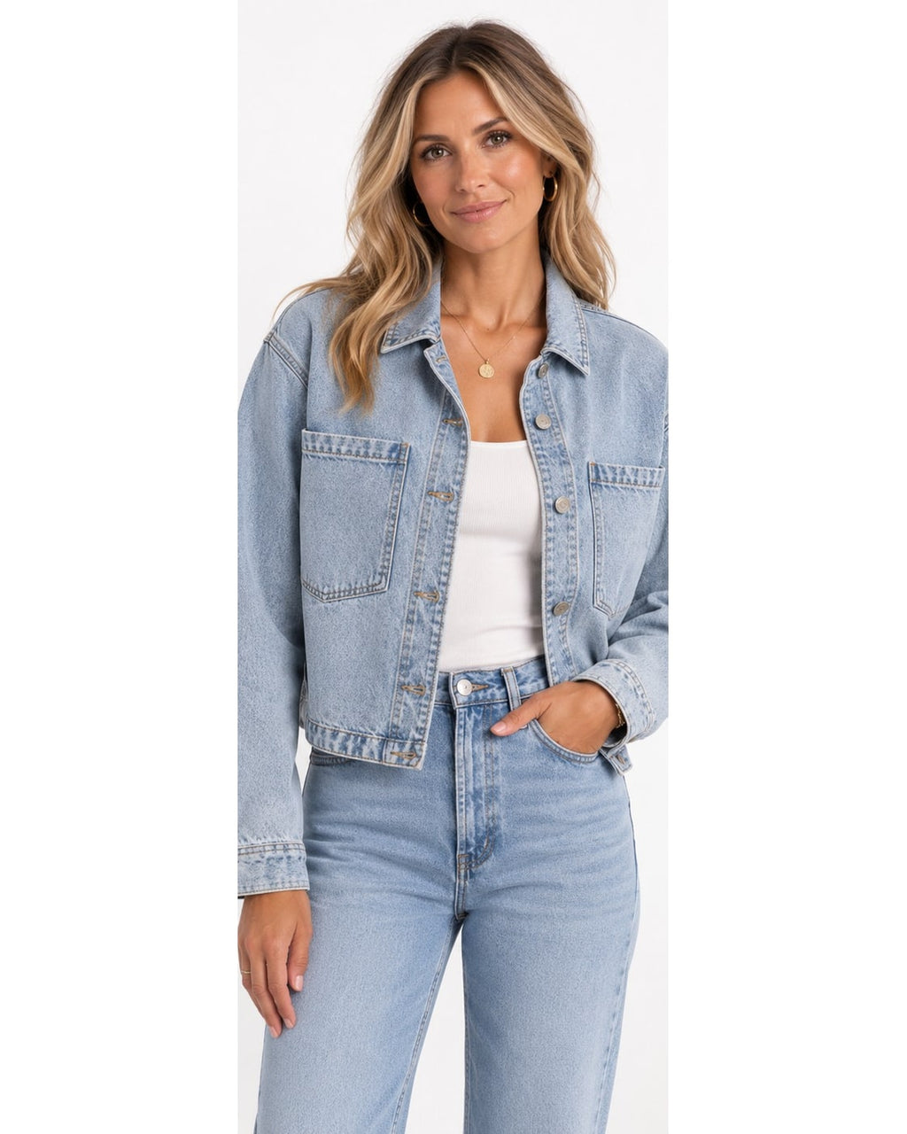 Z Supply All Day Cropped Denim Jacket ZJ233100