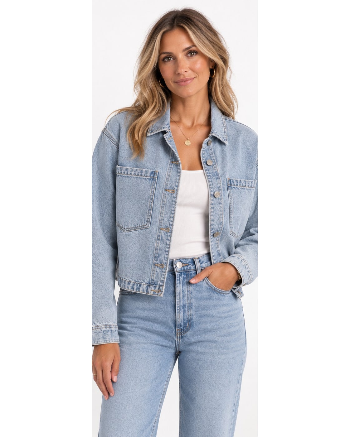 Z Supply All Day Cropped Denim Jacket ZJ233100