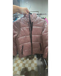 Sam Edelman Shiny Hooded Puffer Jacket in Dusty Pink (Style #E22452F / RN#38843)