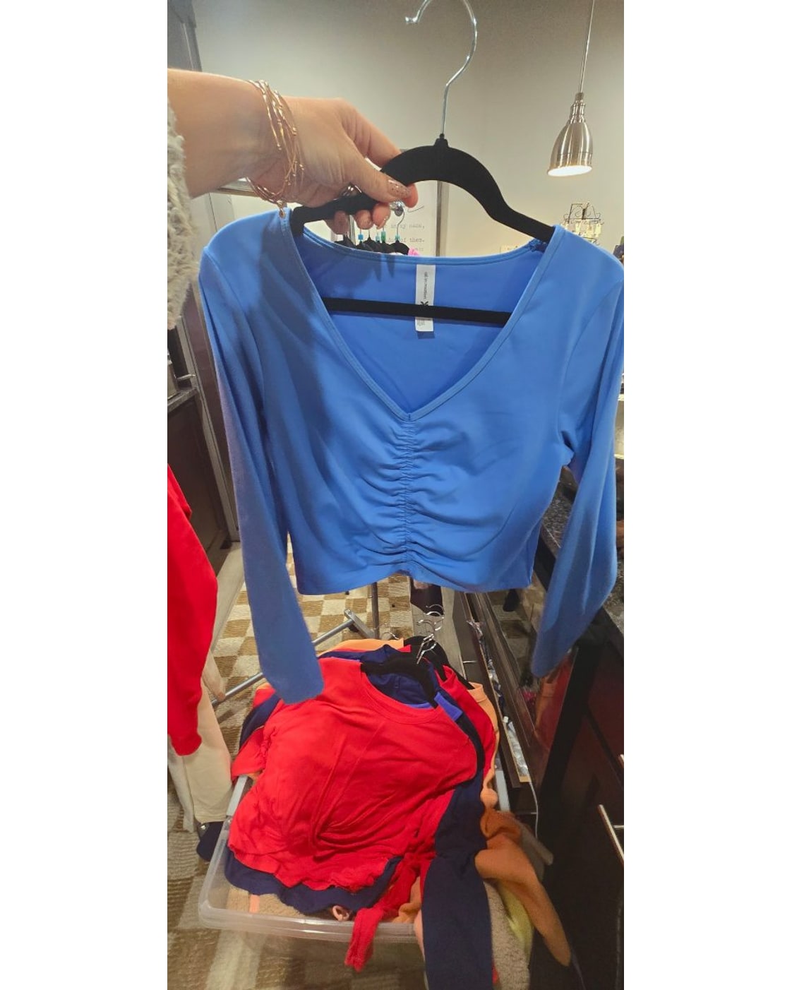 All in Motion Ruched Front Cropped Top