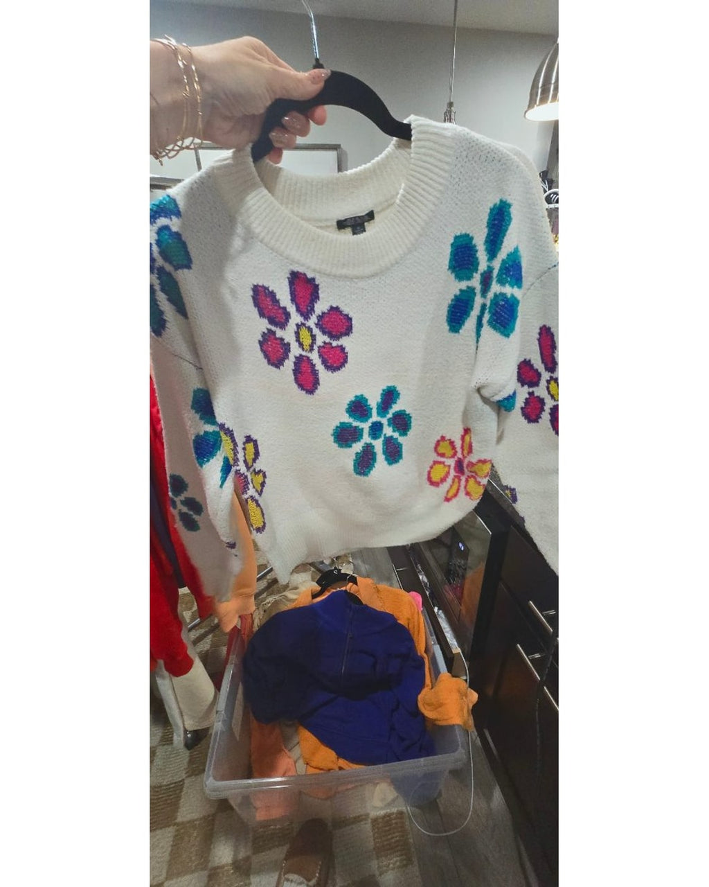 Wild Fable Floral Cropped Sweater