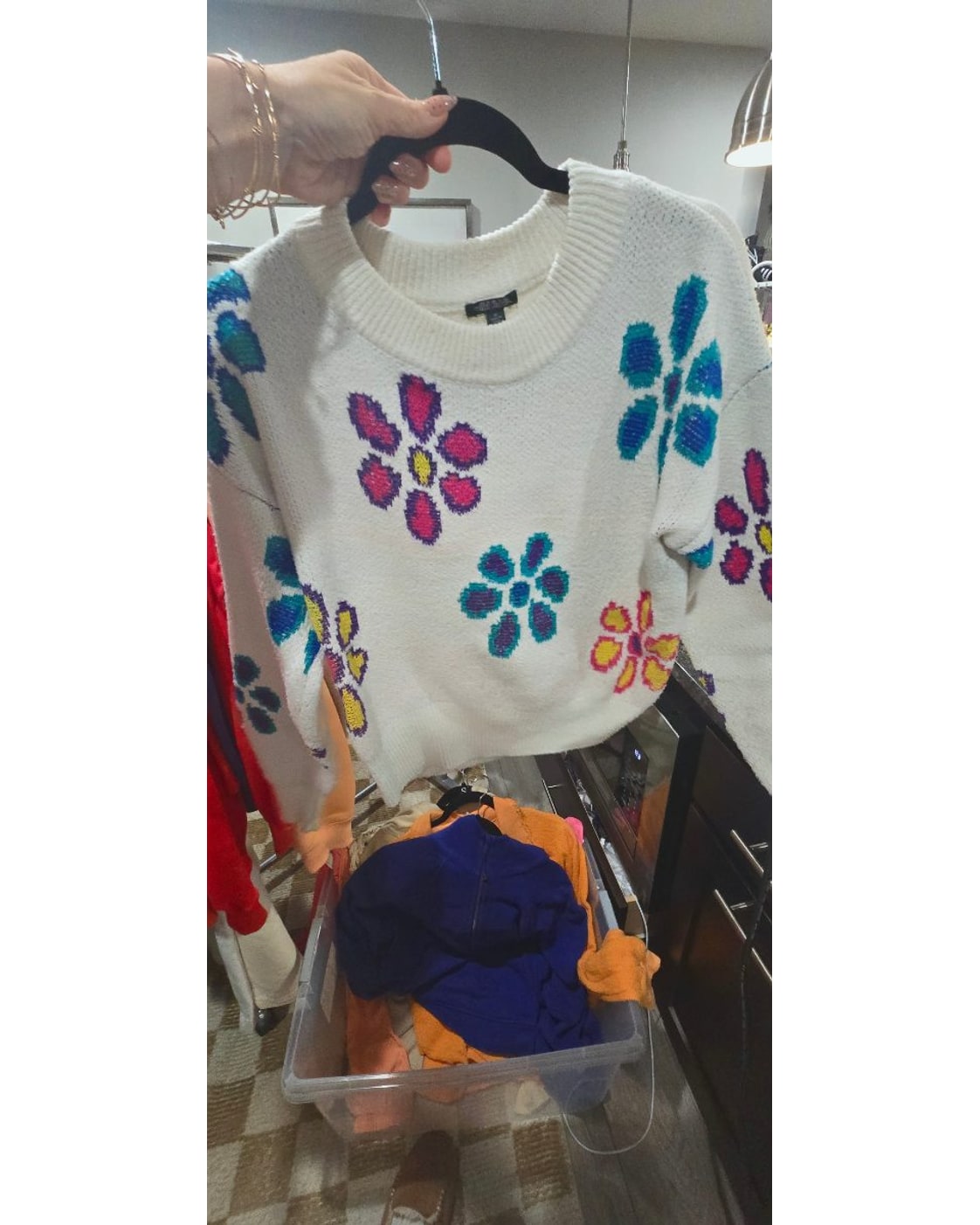 Wild Fable Floral Cropped Sweater