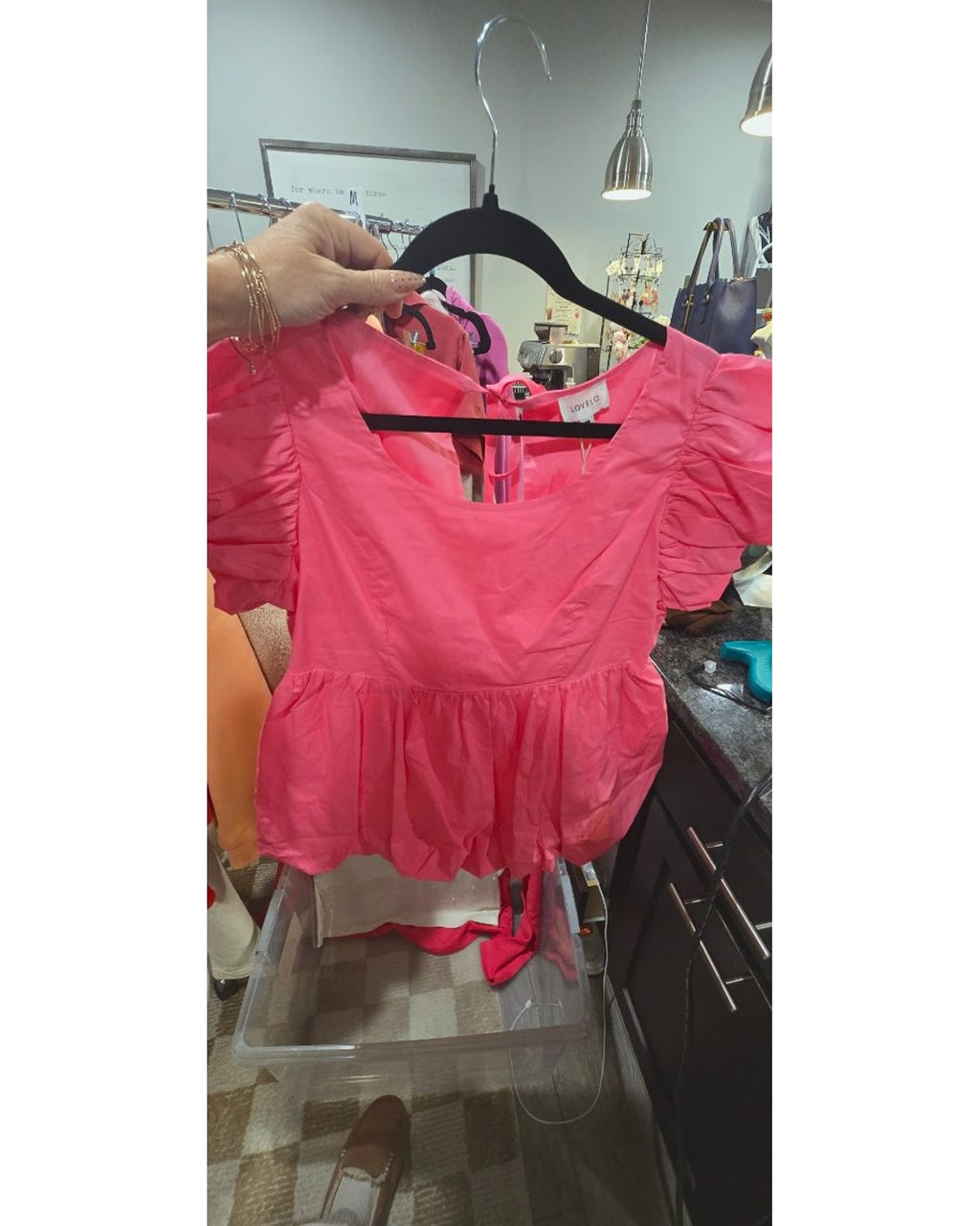Lovelo Ruffle Puff Sleeve Peplum Top - NWT