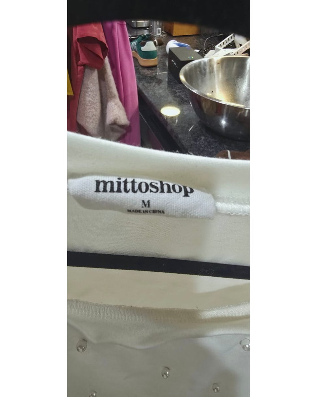 Mittoshop Pearl-Embellished Cropped Tee
