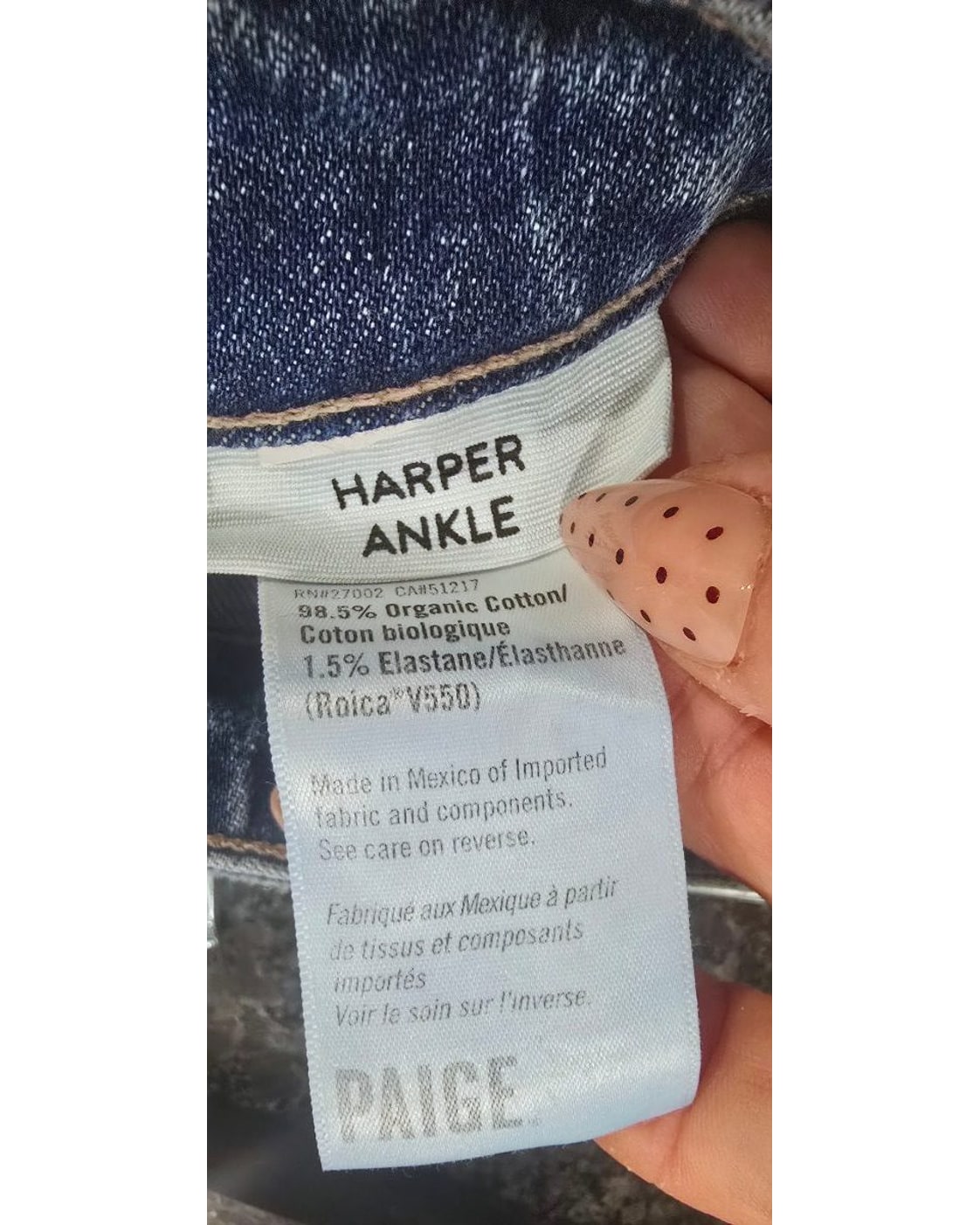 Paige Harper Ankle Straight Leg Jeans - Style# RN#27002 CA#51217