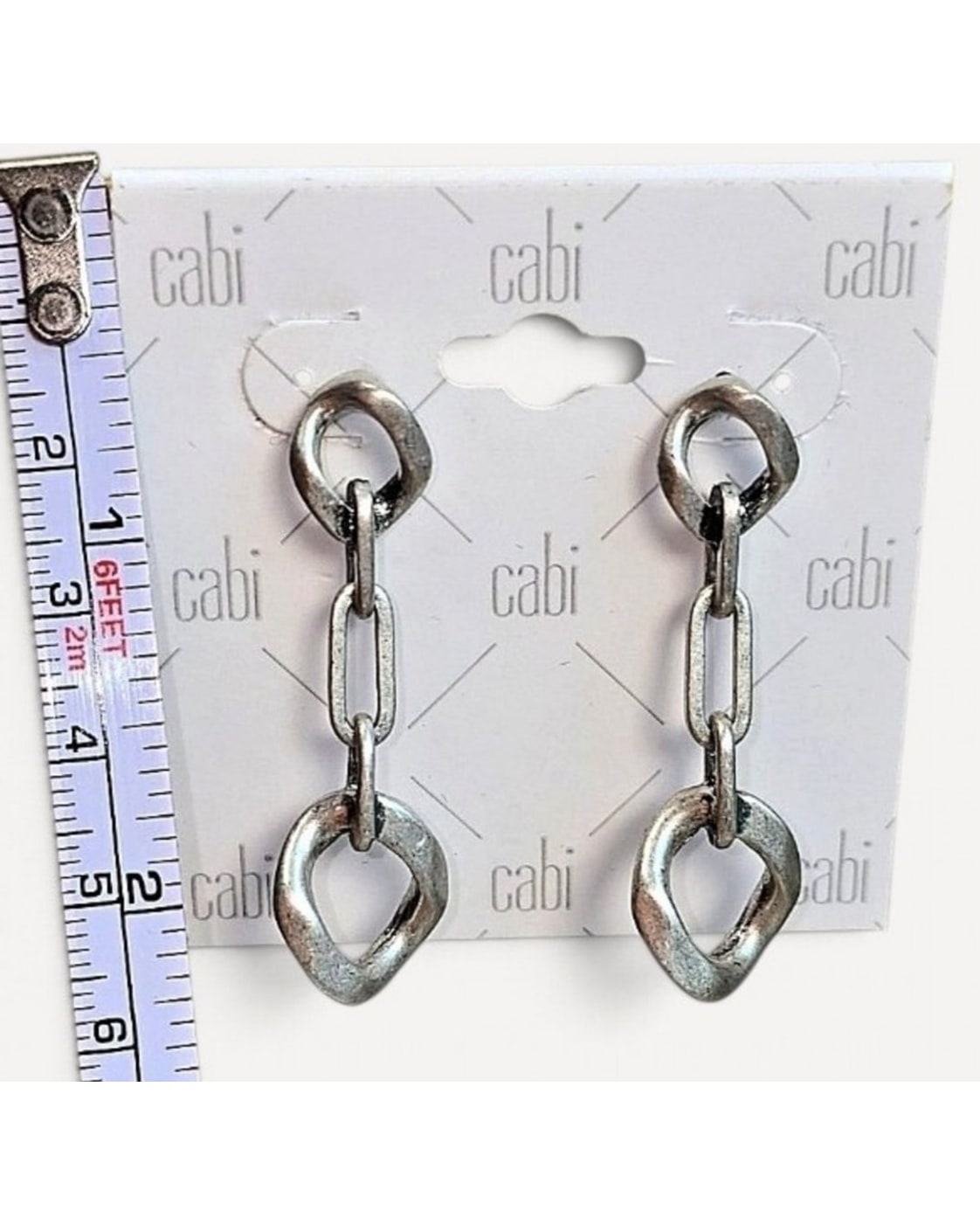 Silver cabi Chain Link Drop Earrings