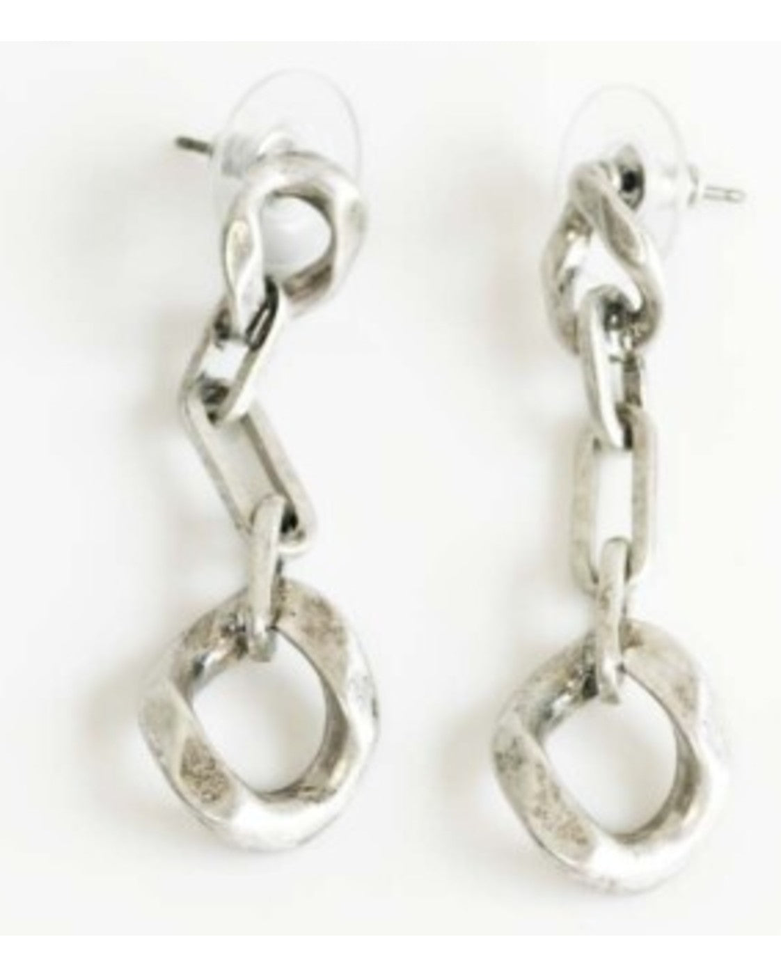 Silver cabi Chain Link Drop Earrings – photo 2